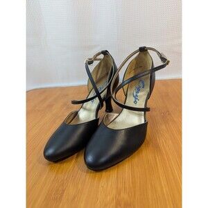 Capezio BR09 X-strap Black Character Dance Shoes Jazz Ballroom Sz 6 (Y01)